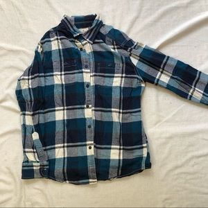 American Eagle blue plaid button up large